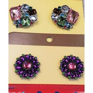Lindsay Phillips Interchangeable Snap On Shoe Charms Rhinestone Flower Crystal
